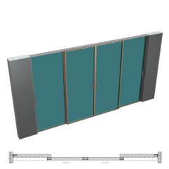 2 глухих + 2 центр в проеме